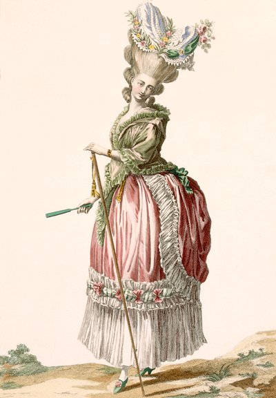 Robe de marche de style provincial, gravée par Dupin, planche no.17 de 